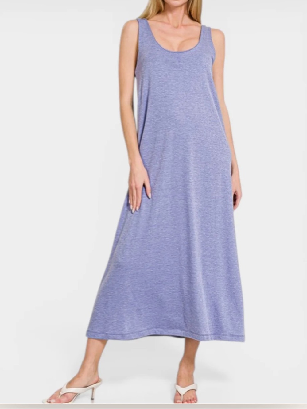NWOT Zenana Outfitters Sleeveless Scoop Maxi Dress - Periwinkle